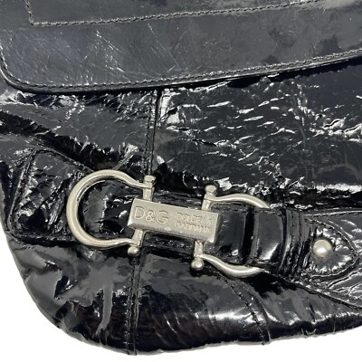 Vintage Dolce And Gabbana Black Patent Silver Hardware Vintage Dolce And Gabbana Black Patent Silver Hardware