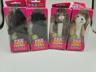SET 4 DOG PEZ FUZZY FRIENDS DISPENSR/ Cat ad Dog Series