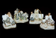 VINTAGE David Winter MINI ORNAMENTS Lot of 4  Hand Painted