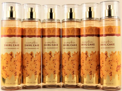 QTY 6 - Bath & Body Works PUMPKIN SWIRL CAKE Fine Fragrance Body Mist Spray 8Oz