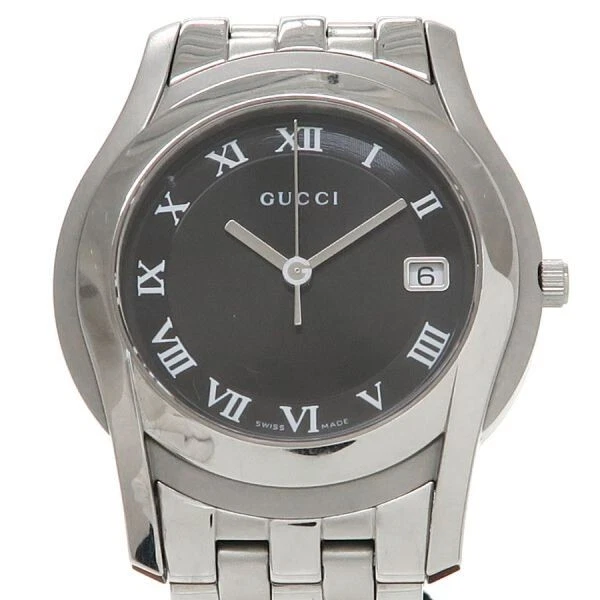 Montre homme Gucci 5500M à quartz cadran noir ronde 35 mm analogique SS du Japon
