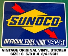 SUNOCO OFFICIAL FUEL OF NASCAR - VINTAGE ORIGINAL VINYL DECAL STICKER - RACING