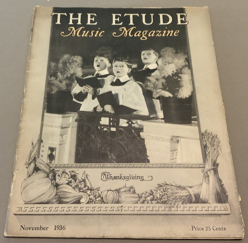 Vintage 11/1936 Issue Of “the Etude Music Magazine”