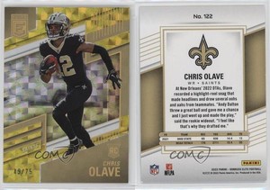 2022 Panini Donruss Elite Rookies Yellow /75 Chris Olave #122 Rookie RC