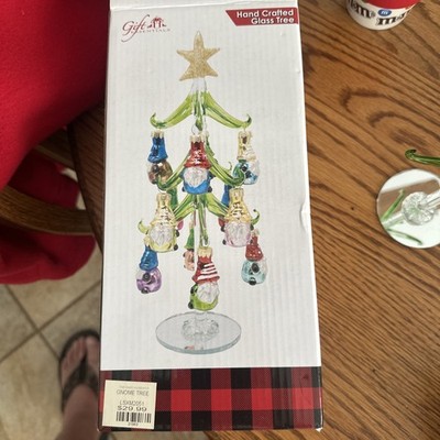Gift Essentials 10  Handcrafted Glass Christmas Tree W/12 Ornaments