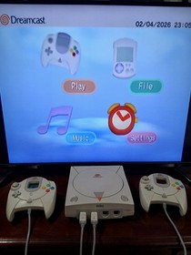 Sega Dreamcast Console + 2 controllers +VMU +rumble pack + cables +DC-SD Reader