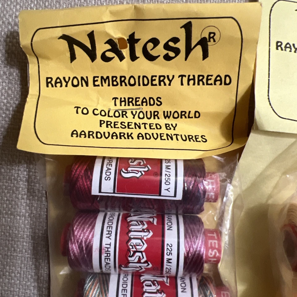 Lot Of New Vintage Natesh Rayon Embroidery Thread Orange Purple Green Variegated - Image 2 of 4