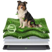 atboma Dog Grass Pad with Tray, 34 23in Large Litter Box, 2 Grass Pad for Dog...