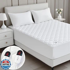 Easthome Heated Mattress Pad King Size, Quilted Electric Mattress Pad, Dual C