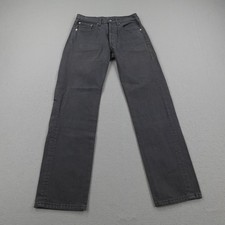 Vintage Levis Jeans Mens 31x32 Black Denim 501 Button Fly Straight Leg Y2K USA