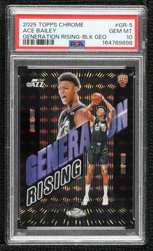2025-26 Topps Chrome Black Geometric Refractor 7/10 Ace Bailey PSA 10 Rookie RC