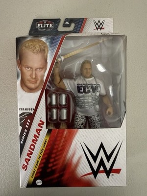 Mattel WWE Elite Collection Sandman Action Figure, Kendo Stick, Hands, 8+