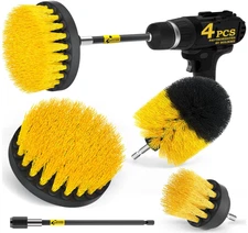 4 Pack Drill Brush Attachments Set, Power Scrubber with Extend Long Atta, New