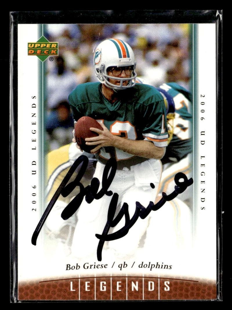2006 Upper Deck Legends Bob Griese Signed IP Autograph Auto JSA Dolphins UX8548