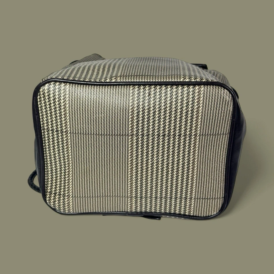 Saks Fifth Avenue Mochila de Cuero Vegano Bolso de Mano Marrón y Tostado a Cuadros Unisex Foto 4 de 4