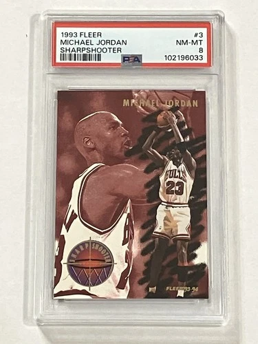 1993-94 Fleer Sharp Shooter Michael Jordan #3 PSA 8 Chicago Bulls Legend HOF