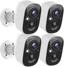 Security Cameras Wireless Outdoor (4 Pack), Battery Powered Cameras for Home ...