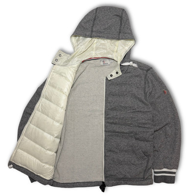 Moncler Grenoble Hybrid Maglia Down Lined Hooded Cardigan Grey Cotton Size L