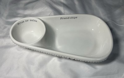 Mud Pie Chips Salsa Guac Cheese Serving Dish Circa Chip & Dip Set Bowl
