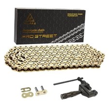 428H Motorcycle Chain 122 Links, Heavy Duty Reinforced Drive Chain, Rust