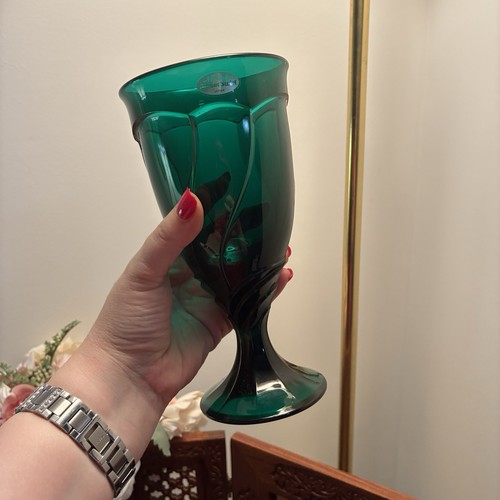 4 Noritake Sweet Swirl Evergreen Green Iced Tea Glasses 7 3/8" Tall - Picture 5 of 9
