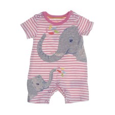 Baby Boden, Body, Größe: 60, Pink/Weiß/Grau, Baumwolle, Streifen #rRb