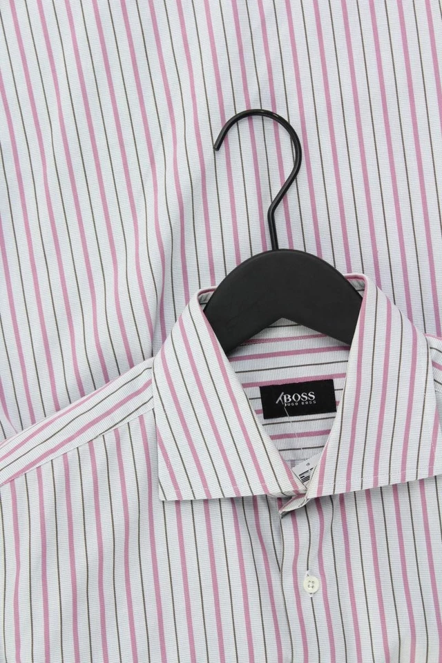 BOSS by Hugo Boss camicetta per uomo taglia Hemdgröße 40, M, 50 rigato di cotone - Immagine 3 di 4