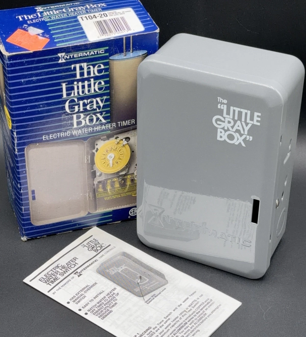 Intermatic T104-20 Little Gray Box Electric Water Heater Timer Switch NEW IN BOX