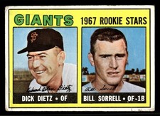 1967 Topps #341 San Francisco Giants Rookies (Dietz / Sorrell) - (Low Grade)