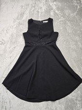 BCBGeneration A Line Shift Dress Womens 4 Black Sleeveless Midi Lined Zip