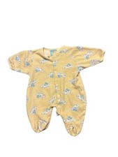 Vintage Care Bears Yellow Footed Pajamas Baby Sleeper 0-3 Months One Piece