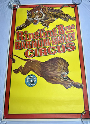 1969 Ringling Bros and Barnum & Bailey Circus Poster 43x27 1/4 Inches