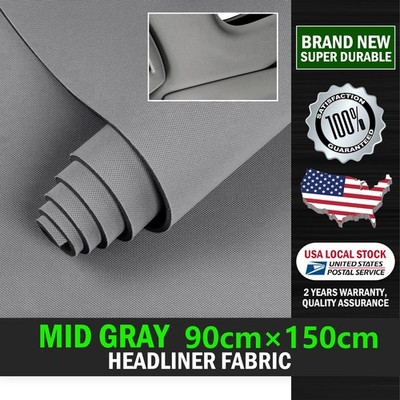 Medium Gray Flat Knit Headliner Fabric Roof Upholstery Repair Replace 35''×60''