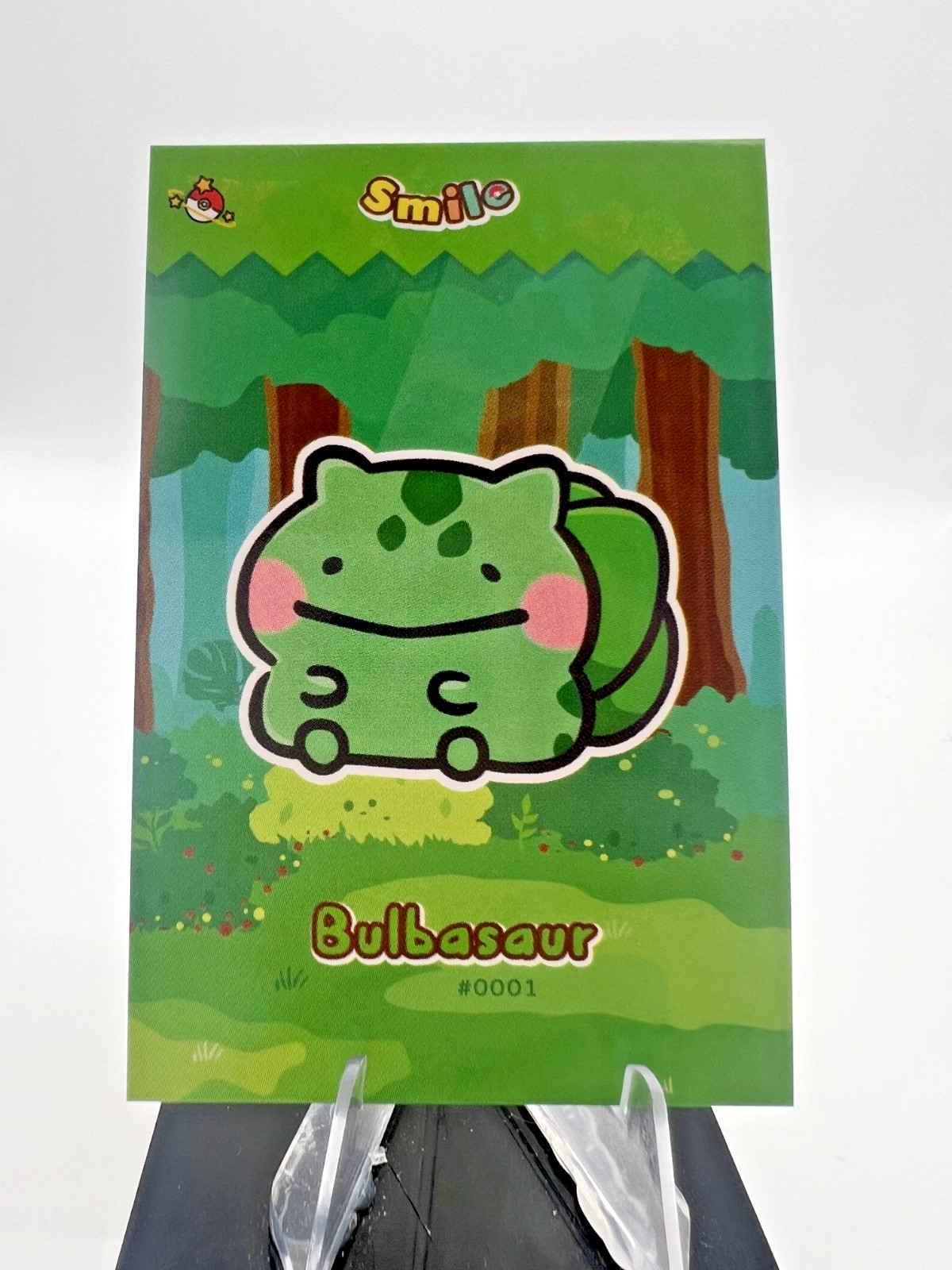 Bulbasaur #1 - Cracked Ice Holo - Smile Card Database- Pokemon