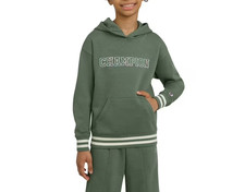 Champion Girls Logo Hoodie Size XS 4/5 Dark Forest