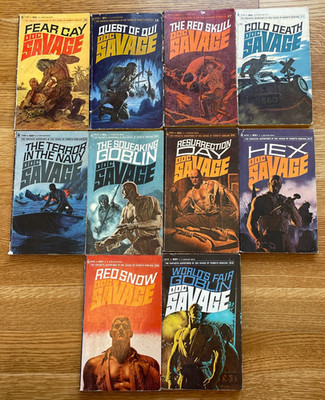 10X Doc Savage Bantam Books 11 12 17 21 33 35 36 37 38 39 1st Printings