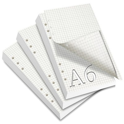 3 Pakete A6 Ringbuch 6 Ringe 180 Farben kariert Filofax Nachfüllpack für Plan...