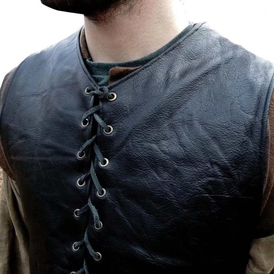 WEEKEND SALE Leather Viking Ragner Style tunic larp cosplay Costume Props - Image 3 of 4