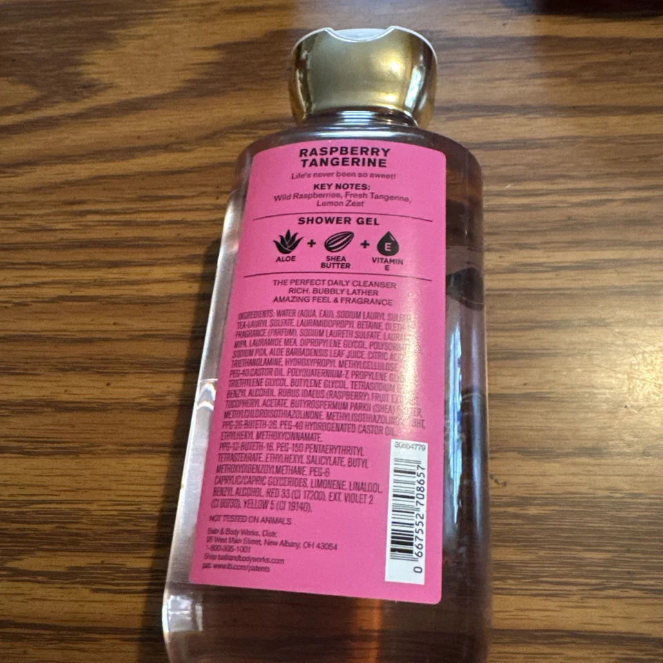 BATH & BODY WORKS RASPBERRY TANGERINE SHEA SHOWER GEL BODY WASH 10 FL OZ NEW - Image 2 of 2