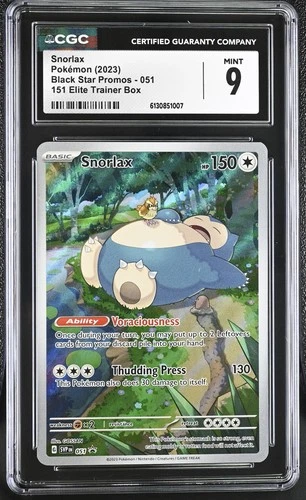 Pokémon GRADED Snorlax 51 Scarlet & Violet ETB BSP 9 CGC ENGLISH