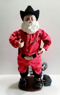    Holly Jolly Rock Santa Singing Hip-Swingin' Santa Cowboy 1999,Tested,Works