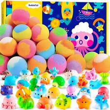 Bath Bombs for Kids with Surprise Inside, 28 Fun Fizzy Shower Bombs with Land...