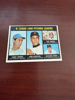 1967 Topps NL Victory Leaders #236 Koufax/Marichal/Gibson/Perry. VG/EX