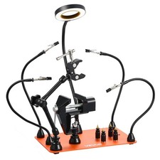 VEVOR Magnetic Helping Hands Soldering Station Vise Magnifying Lamp 4 PCB Holder