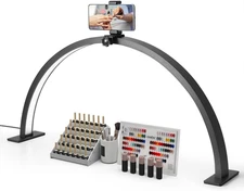 30 inch Nail Desk Light 30 W Half Moon Desk Lamp with Phone Holder, Beauty