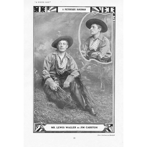 Lewis Waller as Jim Carston in a White Man at Lyric Theatre Antique Print 1908