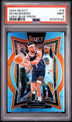 2024 PANINI SELECT #16 DEVIN BOOKER LIGHT BLUE PRIZM /299 - PSA 9