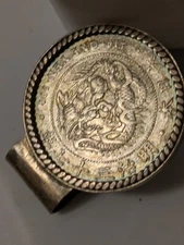 1904 JAPAN SILVER ONE  YEN  DRAGON CROWN In Money Clip Also Silver