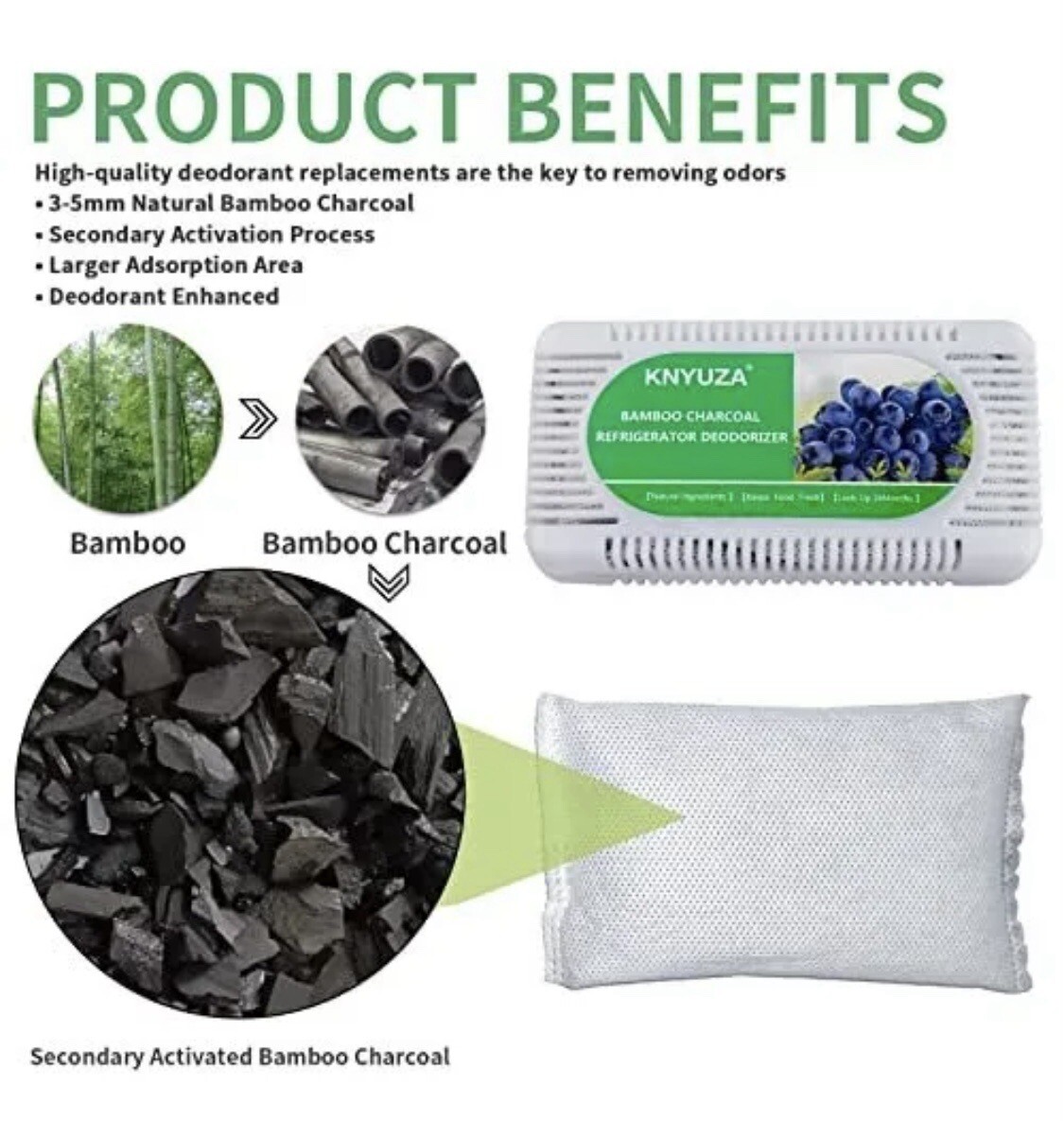 NATURAL REFRIGERATOR, CLOSET, DRAWER, ANYWHERE DEODORIZER - 10 Pieces