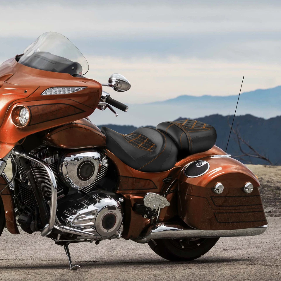 Asiento de dos plazas negro para conductor pasajero apto para Indian Chieftain Springfield 14-2023 Foto 4 de 4